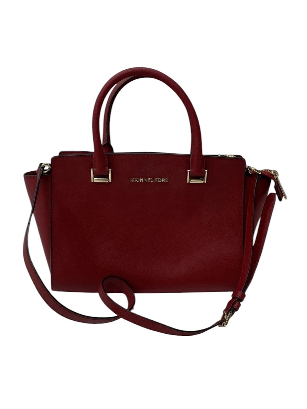 5992 Michael Kors Red Leather Satchel Bag